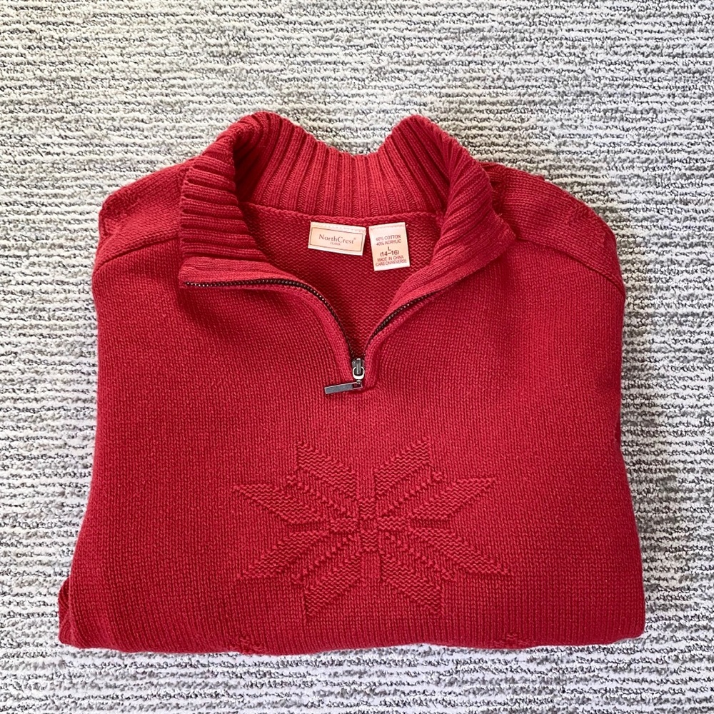 Red quarter zip